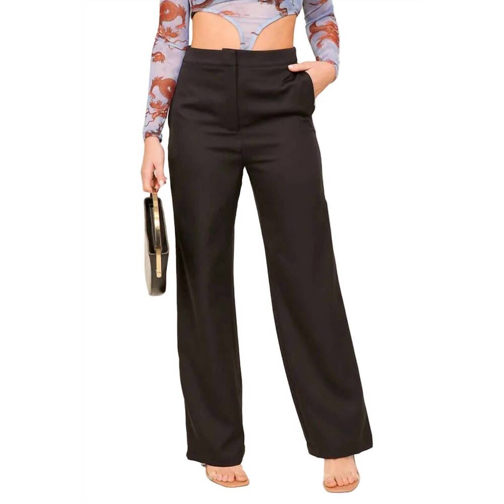 NEW TIMING women's high waisted wide leg slacks in black